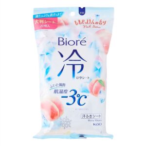 KAO BIORE 碧柔 - 3℃超爽涼感降溫止汗濕巾 - 桃子香 20'S