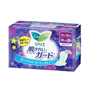 LAURIER 樂而雅 F 系列清爽超瞬吸棉柔夜用有護翼衛生巾 - 30CM 9'S