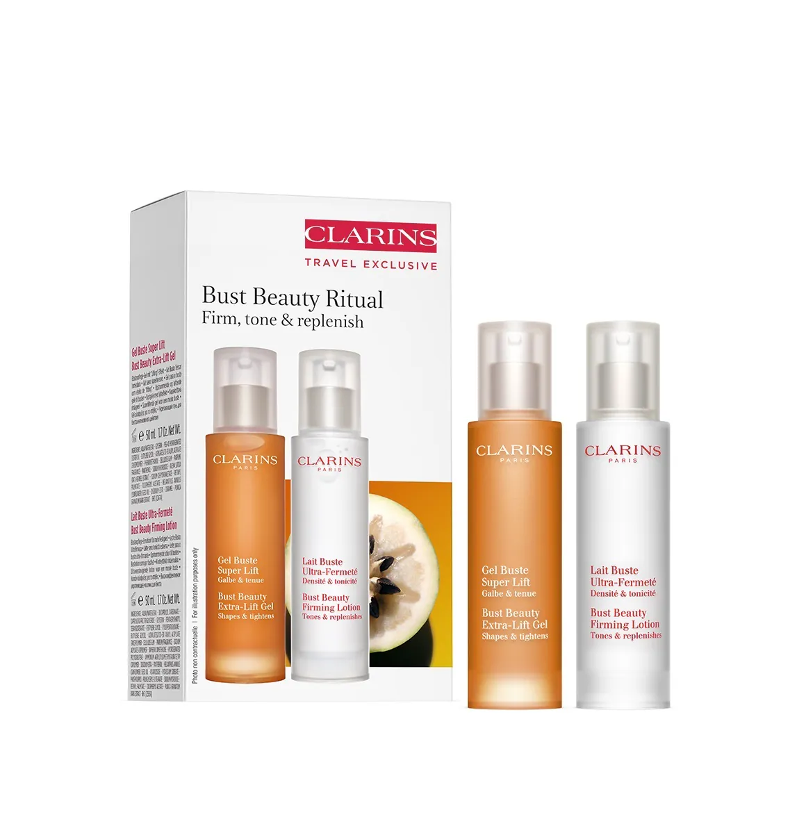 CLARINS 嬌韻詩豐胸美胸套裝(橙+白) 50MLx2'S