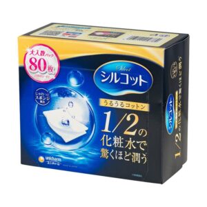 UNICHARM 尤妮佳絲花潤澤化妝棉(1/2藍) 80'S