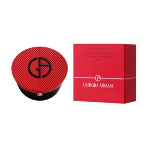 GIORGIO ARMANI 亞曼尼絲光輕透氣墊修護粉底盒 - 斜紋紅