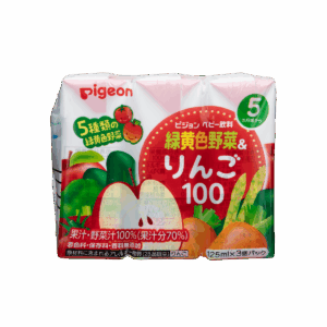 PIGEON 貝親果汁(5個月以上) - 5種雜菜蘋果 125MLx3'S