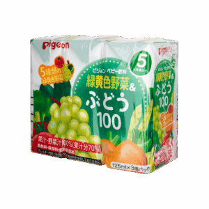 PIGEON 貝親果汁(5個月以上) - 5種雜菜葡萄 125MLx3'S