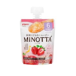 PIGEON 貝親MINOTTA水果果蓉(6個月以上) - 士多啤梨+蘋果 70G