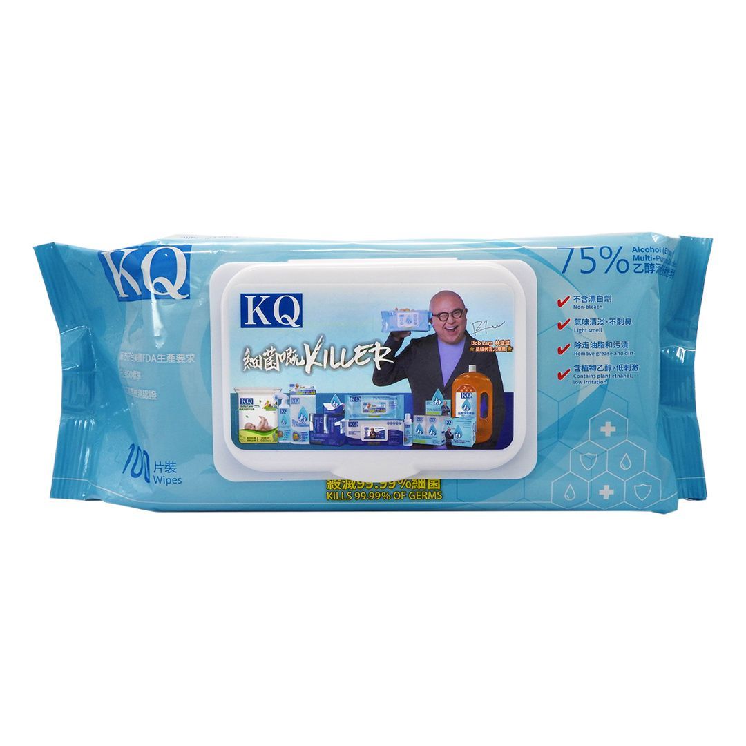 KQ 75%乙醇酒精多用途消毒濕紙巾 100'S