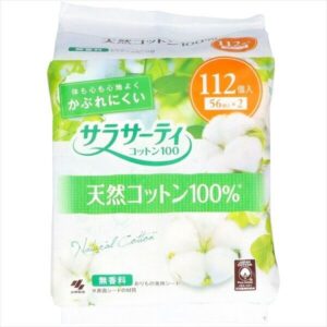 KOBAYASHI 小林製藥 SARASATY 100%純棉抗敏衛生護墊 - 無香 112'S