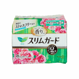 LAURIER 樂而雅玫瑰香纖薄量多日用護翼衛生巾 - 20.5CM 26'S