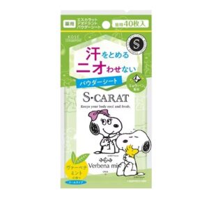 KOSE 高絲 S-CARAT SNOOPY 藥用止汗清爽濕紙巾 - 馬鞭草薄荷 40'S