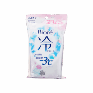 KAO BIORE 碧柔 - 3℃超爽涼感降溫止汗濕巾 - 花香 20'S