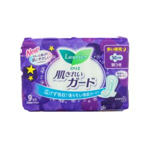 LAURIER 樂而雅 F 系列清爽超瞬吸棉柔夜用有護翼衛生巾 - 30CM 9'S