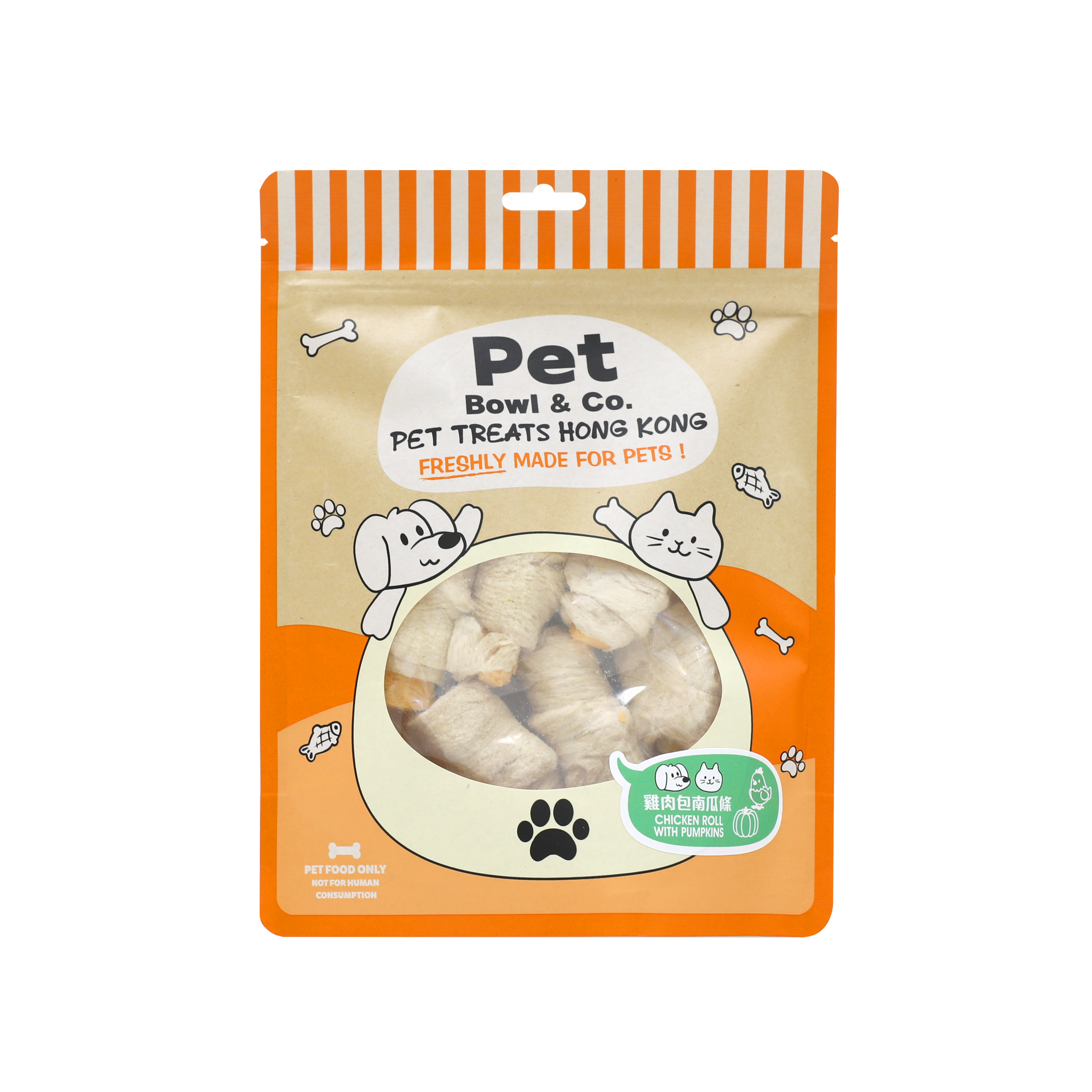 PET BOWL & CO. PET FOOD-CHICKEN ROLL WITH PUMPKINS