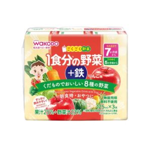 WAKODO 和光堂嬰幼兒果汁(7個月以上) - 8種水果蔬菜+鐵質 125MLx3'S