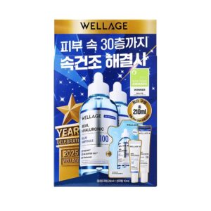WELLAGE 唯拉珠100% 純透明質酸保濕安瓶精華 75MLx2+補充裝 60ML+贈品