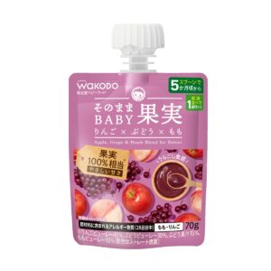 WAKODO 和光堂嬰兒果蓉(5個月以上) - 蘋果葡萄桃 70G