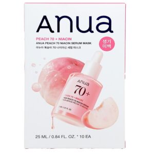 ANUA 水蜜桃70%煙酰胺亮白精華面膜 25MLx10'S