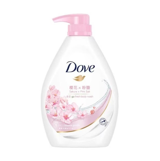 DOVE 多芬清潤沐浴乳-櫻花香氛(櫻花+粉鹽) 1L