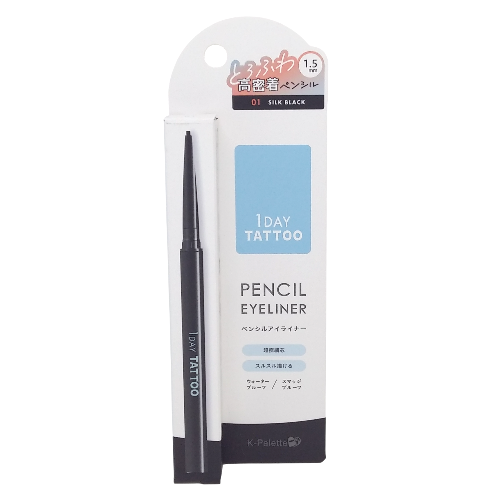 K-PALETTE 1 DAY TATTOO PENCIL EYELINER-01 SILK BLACK 1'S